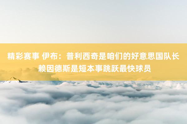 精彩赛事 伊布：普利西奇是咱们的好意思国队长 赖因德斯是短本事跳跃最快球员